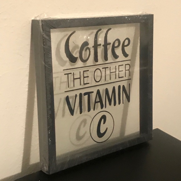 Coffee Vitamin C Decorative Office Table Top/Shelf Plaque - Picture 8 of 10